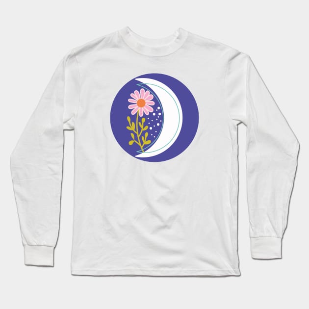 Celestial Moon Long Sleeve T-Shirt by saadidesigns